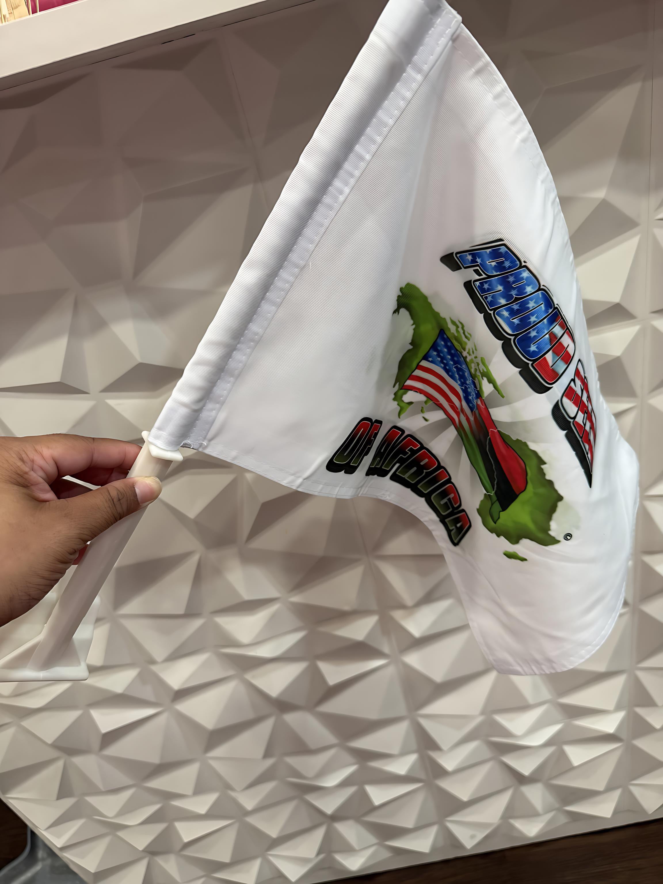 Proud seed car flag